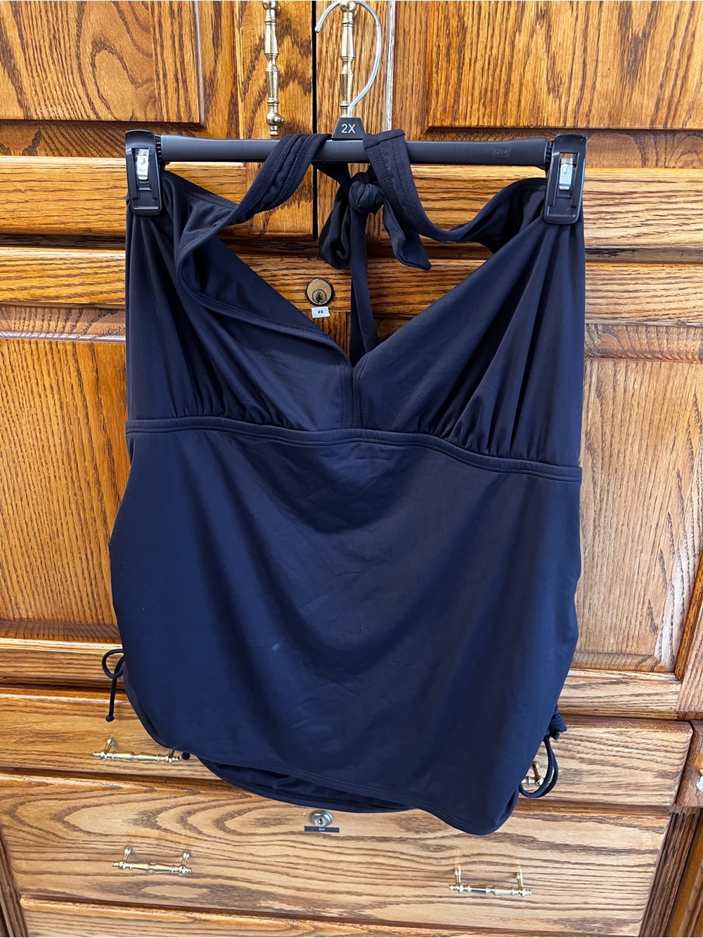 Black Halter Tankini swim Top